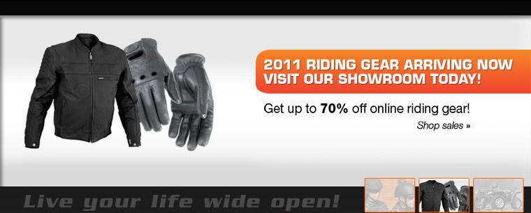 Call today for our most recent The 2011 riding gear is now arriving! Get up to 70% off online riding gear today!.