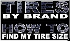 Tires by brand. How to find my tire size.