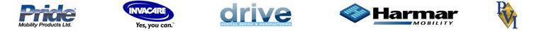 We carry products from Pride, Invacare, Drive, Harmar, and Prairie View Industries.