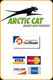 We carry Arctic Cat. We accept Visa, MasterCard, Discover, and American Express.