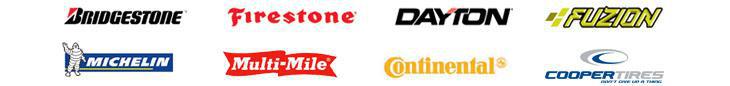 We carry products from Bridgestone, Firestone, Dayton, Fuzion, Michelin, Multi-Mile, Continental, and Cooper.