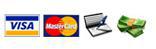 We accept Visa, MasterCard, checks, and cash.