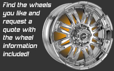 Find the wheels you like and request a quote with the wheel information included!