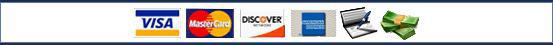 We accept Visa, MasterCard, Discover, American Express, checks, and cash.