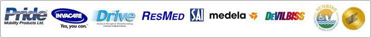 We carry products from Pride, Invacare, Drive, ResMed, SAI, Medela, and DeVilbliss.