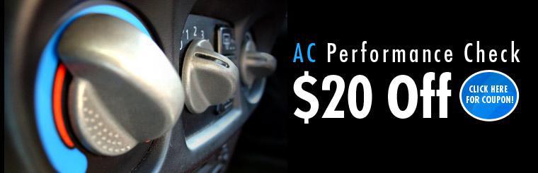 Take $20 off an air conditioning performance check.