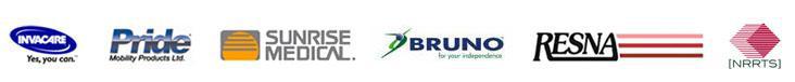 We carry Invacare, Sunrise Medical, Pride, RESNA, NRRTS, and Bruno.