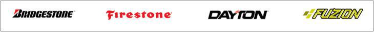 We carry products from Bridgestone, Firestone, Dayton, and Fuzion.