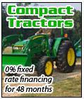 Compact Tractors: 0% fixed rate financing for 48 months.