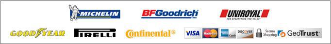 We carry Bridgestone, Michelin, BFGoodrich, Uniroyal, Goodyear, Toyo Tires, and Pirelli products.
