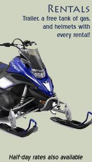 Rentals: Get a trailer, a free tank of gas, and helmets with every rental! Half-day rates are also available.