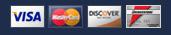 We accept Visa, Mastercard, Discover, and the Bridgestone/Firestone credit cards.