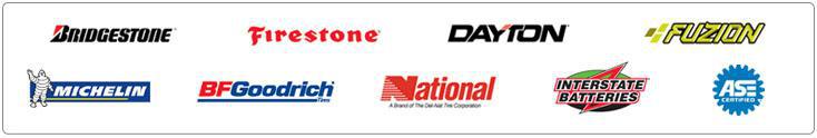 We carry products from Bridgestone, Firestone, Dayton, Fuzion, Michelin, BFGoodrich, National, and Interstate Batteries. We are ASE certified.