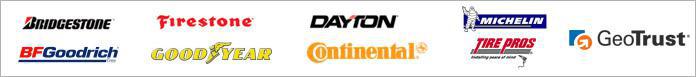 We carry Bridgestone, Firestone, Dayton, Michelin, BFGoodrich, Goodyear, Continental, and Tire Pros products. Our site is secured by GeoTrust.