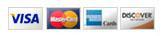 We accept Visa, MasterCard, American Express, and Discover.