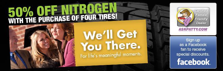 50% Off Nitrogen with the purchase of four tires!