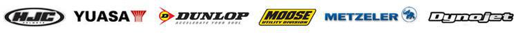 We proudly carry products from HJC, YUASA, Dunlop, Moose Utility, Metzeler, and Dynojet.