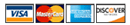 We accept Visa, MasterCard, American Express, and Discover.