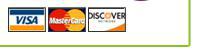 We accept Visa, MasterCard, and Discover.
