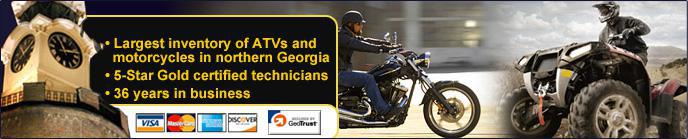 Largest inventory of ATVs and motorcycles in northern Georgia. 5-Star Gold certified technicians. 36 years in business.