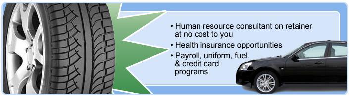 Human resource consultant on retainer at no cost to you. Health insurance opportunities. Payroll, uniform, fuel, and credit card programs.