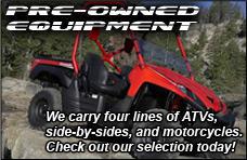 Pre-Owned Equipment - We carry four lines of ATVs, side-by-sides, and motorcycles. Check out our selection today!