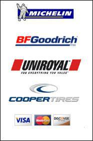 We carry Michelin, BFGoodrich, and Uniroyal. This Web site is secured by GeoTrust. Click the GeoTrust logo to learn more. We accept Visa, MasterCard, and Discover.