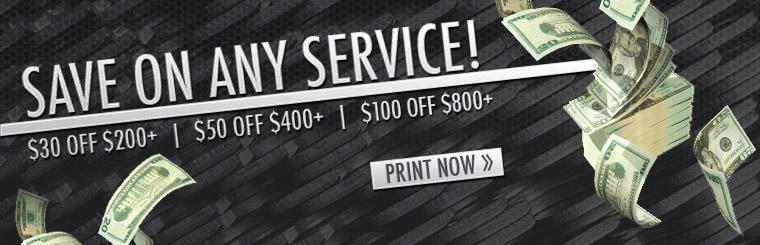Save on any service! Click here for printable coupon.