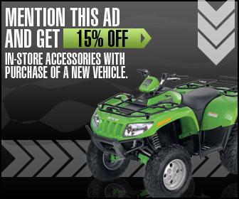 Mention this ad and get 15% off in-store accessories with purchase of a new vehicle.
