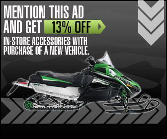 Mention this ad and get 13% off in-store accessories with purchase of a new vehicle.