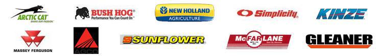 We carry products from Arctic Cat, Bush Hog, New Holland, Simplicity, Kinze, Massey Ferguson, Agco, Sunflower, McFarlane, and Gleaner.