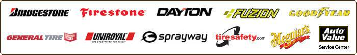 We carry products from Bridgestone, Firestone, Dayton, Fuzion, Goodyear, Uniroyal, General, Sprayway, and Meguiars. Blair's Car Care is an Auto Value Service Center.