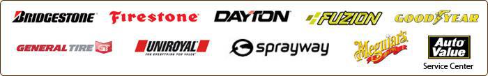 We carry products from Bridgestone, Firestone, Dayton, Fuzion, Goodyear, Uniroyal, General, Sprayway, and Meguiars. Blair's Car Care is an Auto Value Service Center.