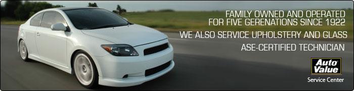 Blair's Car Care Center has been family owned and operated for five generations since 1922. We also service upholstery and glass. We have an ASE-certified technician.