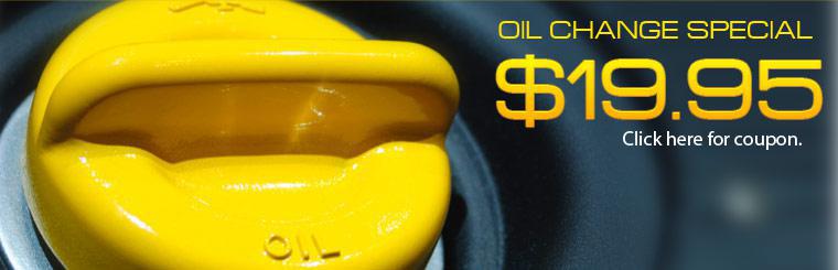 Get your oil changed for only $19.95! Click here for coupon.