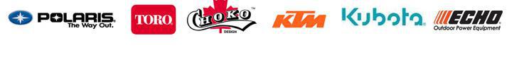 We carry products from Polaris, Toro, Choko, KTM, Kubota, and ECHO.