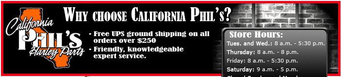 Why choose California Phil's? Free UPS ground shipping on all orders over $250. Friendly, knowledgeable expert service. Store Hours: Tues. and Wed.: 8:00 a.m. - 5:30 p.m. Thursday 8:00 a.m. - 8:00 p.m. Friday 9:00 a.m. - 5:30 p.m. Saturday 9:00 a.m. - 5:00 p.m. Closed Sunday and Monday