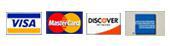 We accept Visa, MasterCard, Discover, and American Express.
