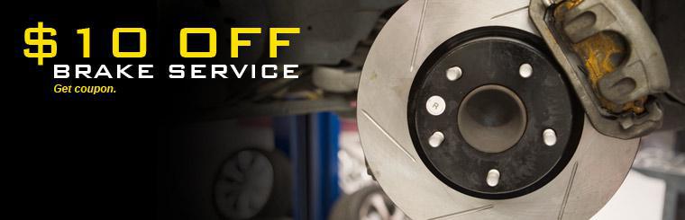 Save $10 on brake service.