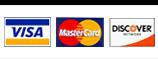 We accept Visa, MasterCard, and Discover.