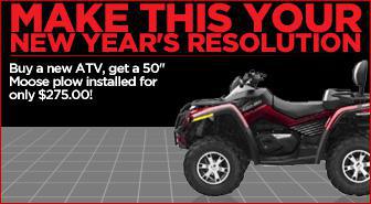 Make this our New Year's resolution: Buy a new ATV, get a 50" Moose plow installed for on ly $275.00!