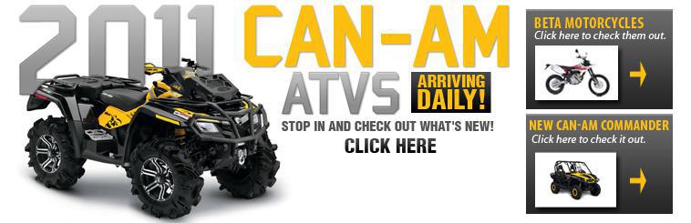 2011 Can-Am ATVs are arriving daily! Click here to check them out.