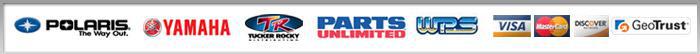 We carry Polaris, Yamaha, Tucker Rocky, Parts Unlimited, and WPS. We accept Visa, MasterCard, and Discover. Our site is secured by GeoTrust.