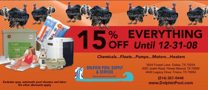 Chemicals Floats Pumps Motors Heaters Promotion
