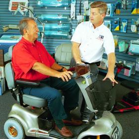 Man on a Motorized Wheelchair