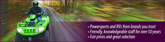 Powersports and RVs from brands you trust. Friendly, knowledgeable staff for over 50 years. Fair prices and great selection.