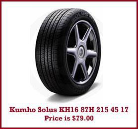 Kumho Solus KH16 87H 215 45 17: Price is $79.00