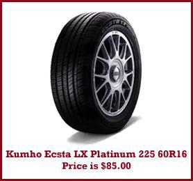 Kumho Ecsta LX Platinum 225 60R16 on sale for only $79!