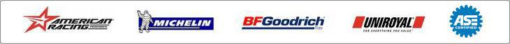 We carry products from American Racing, Michelin, BFGoodrich, and Uniroyal.
