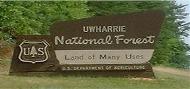 Uwharrie National Forest sign